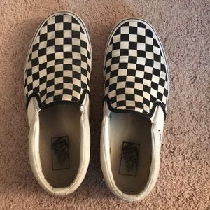 Unisex Vans checkered slip on sneakers